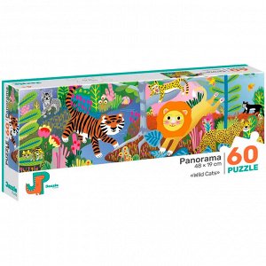 Пазл 60 панорамный Дикие кошки P1104