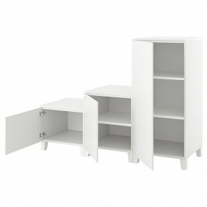 PLATSA, шкаф-купе с 3 дверцами, белый/Fonnes white, 180x57x133 см
