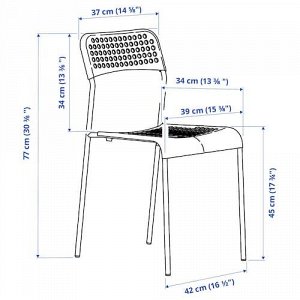 IKEA АДДЕ, стул, белый,