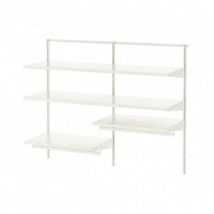 БОКСЕЛЬ, комбинированный шкаф для одежды, белый, 125x40x101 см