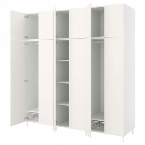 PLATSA, шкаф-купе с 12 дверцами, белый/Fonnes white, 240x57x251 см