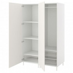 PLATSA, шкаф-купе с 2 дверцами, белый/Fonnes white, 120x57x191 см