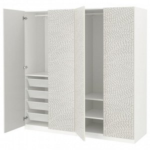 Шкаф для одежды PAX / MISTUDDEN, комбинированный, с белым / серым рисунком, 200x60x201 см
