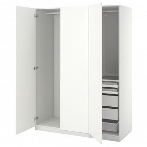 Шкаф для одежды PAX / FORSAND, комбинированный, белый/white, 150x60x201 см