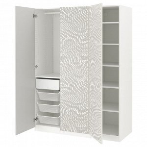 Шкаф для одежды PAX / MISTUDDEN, комбинированный, с белым / серым рисунком, 150x60x201 см
