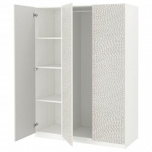 Шкаф для одежды PAX / MISTUDDEN, комбинированный, с белым / серым рисунком, 150x60x201 см