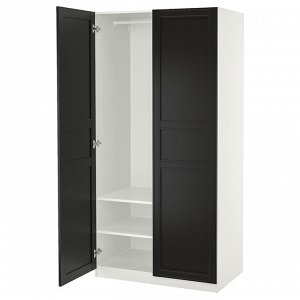 ДЛЯ гостей / ФЛИСБЕРЖЕ, шкаф для одежды, белый /антрацит, 100x60x201 см
