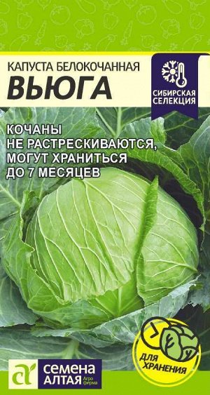 Капуста Вьюга/Сем Алт/цп 0,5 гр. Сибирская Селекция!