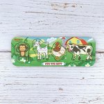 Рамка-вкладыш двойная «Кто что ест?», обезьяна-коза-курица-корова, 011901