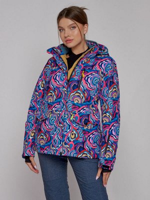 Горнолыжная куртка женская зимняя синего цвета 2302-2S