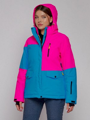 Горнолыжная куртка женская зимняя розового цвета 2302-1R