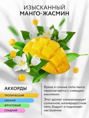 Жидкий освежитель воздуха "Aroma Diffuser" (стеклянный флакон + палочки / манго и жасмин) 130 мл