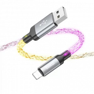 Зарядный кабель HOCO U112 Rainbow USB - Type-C / Lightning 1 м, радужная подсветка
