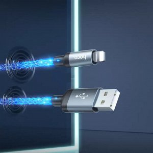 Зарядный кабель HOCO U112 Rainbow USB - Type-C / Lightning 1 м, радужная подсветка