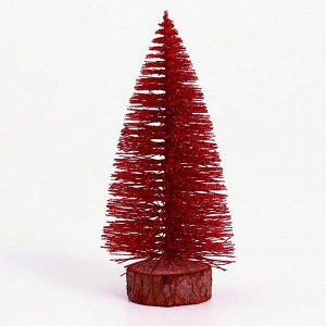 Новогодний декор «Ёлка в красном цвете с блестками» 8 ? 8 ? 15 см
