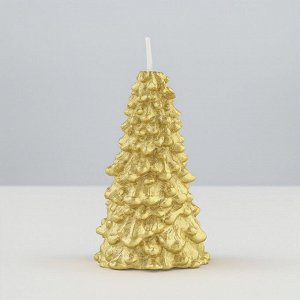 Свеча новогодняя "Ёлка" 10х5см, золото