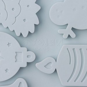 Форма для шоколада Доляна «Новый год», силикон, 18.5x12.8x0.5 см, 8 ячеек, серая