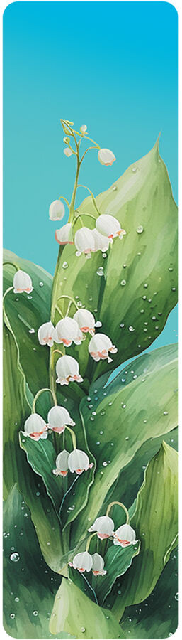 Картонная закладка "Полевые цветы. Ландыши"