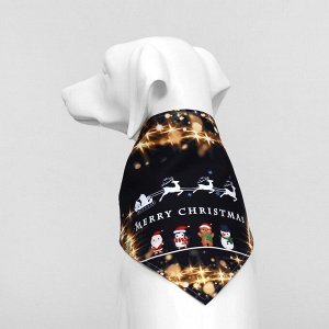 Бандана для животных "Merry christmas", размер L (ОШ до 62 см)