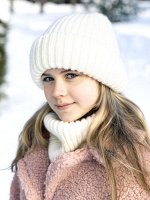 Комплект шапка и снуд 12з15221 молочный молочный