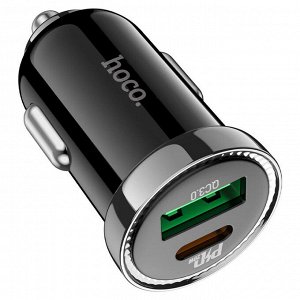 Автомобильное зарядное устройство HOCO Z44 Leading, USB+Type-C 20W, 3A ,быстрая зарядка
