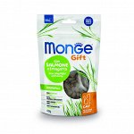 Лакомство Monge Gift Hairball для кошек &quot;Хрустящие подушечки с начинкой&quot; с лососем и кошачьей мятой для вывода шерсти 60 г