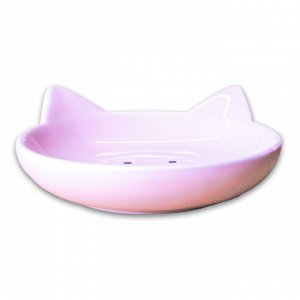 Блюдце Mr.Kranch керамическое Мордочка кошки 80 мл розовое