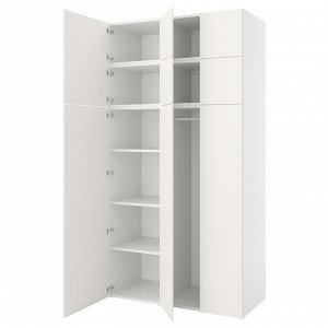 PLATSA, шкаф-купе с 9 дверцами, белый/Fonnes white, 140x57x261 см