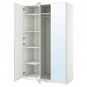 PAX / ?HEIM, комбинированный шкаф-купе, белый / зеркальное стекло, 150x60x236 см