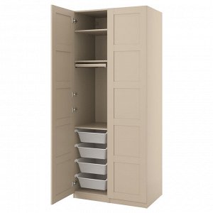 PAX / BERGSBO, комбинированный шкаф, серо-бежевый/grey-beige, 100x60x236 см