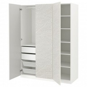 Шкаф для одежды PAX / MISTUDDEN, комбинированный, с белым / серым рисунком, 150x60x201 см