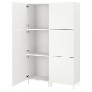 PLATSA, шкаф-купе с 6 дверцами, белый/Fonnes white, 120x42x191 см