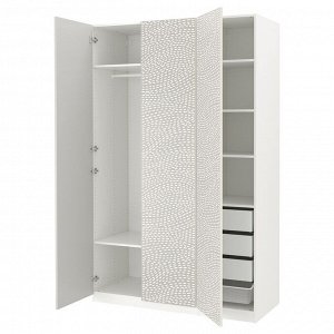 Шкаф для одежды PAX / MISTUDDEN, комбинированный, с белым / серым рисунком, 150x60x236 см