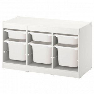 TROFAST, комбинация для хранения с коробками, белый /white, 99x44x55 см