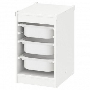 TROFAST, комбинация для хранения с коробками, белый /white, 34x44x56 см