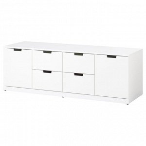 NORDLI, комод с 6 выдвижными ящиками, белый, 160x54 см