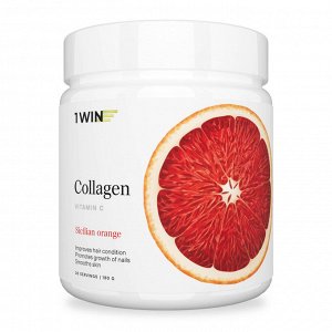 1WIN / Коллаген + Витамин С, Collagen + Vitamine C, Вкус: Сицилийский апельсин, курс на 1 месяц