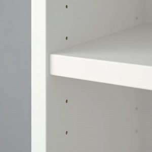 БИЛЛИ / ОКСБЕРГ, книжный шкаф с филенчатыми/стекл дверцами, белый/стекло, 120x30x202 см,