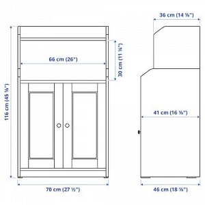 IKEA ХАУГА, шкаф с 2 дверцами, бежевый, 70х116 см,