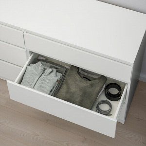 KULLEN, Комод с 6 выдвижными ящиками, белый, 140х72 см