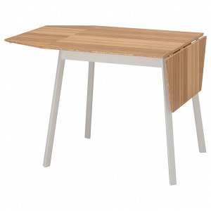 IKEA PS 2012, стол с откидными створками, бамбук/белый, 74/106/138x80 см