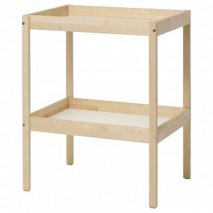 СНИГЛАР, столик для пеленания, бук /белый, 72x53 см