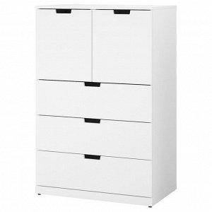NORDLI, комод с 5 выдвижными ящиками, белый, 80x122 см