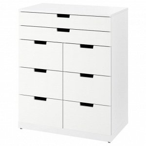 NORDLI, комод с 8 выдвижными ящиками, белый, 80x99 см