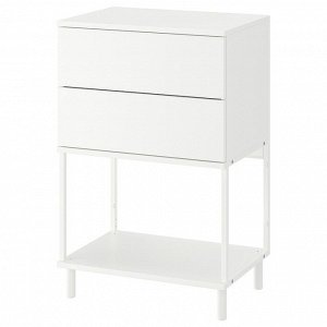 PLATSA, комод с 2 выдвижными ящиками, белый /Fonnes, 60x42x93 см