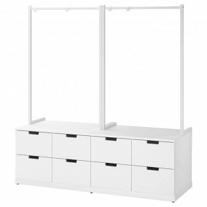 NORDLI, комод с 8 выдвижными ящиками, белый, 160x169 см