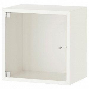 EKET, настенный шкаф со стеклянной дверцей, белый, 35x25x35 см