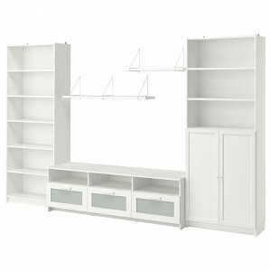 БИЛЛИ, комбинация для хранения телевизора, белый, 340x41x202 см