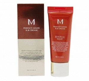 Missha Многофункциональный В.В крем M Perfect Cover B.B Cream №27 Honey Beige(Медово-Бежевый), 20 мл