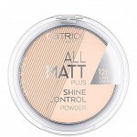 Катрис Пудра для лица компактная светло-бежевый Catrice all matt plus shine control powder Transparent тон 010